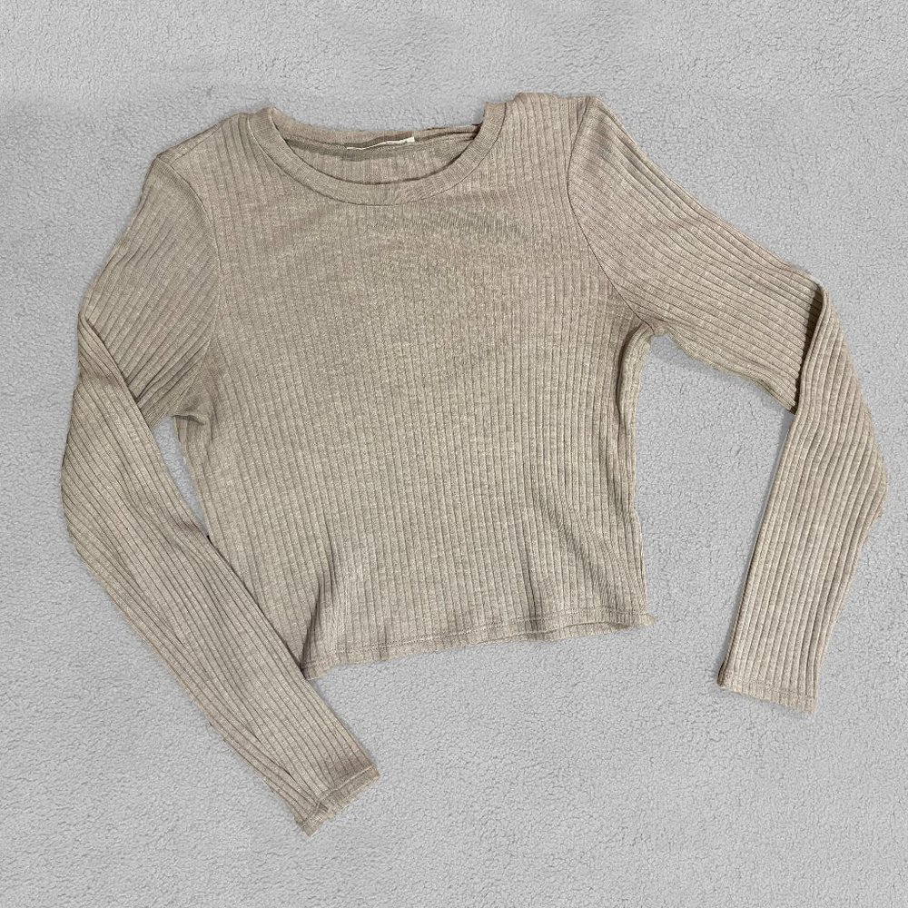 Reformation Cropped Ribbed Long Sleeve